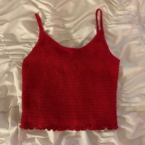 Ruched Red Hollister Tank Top